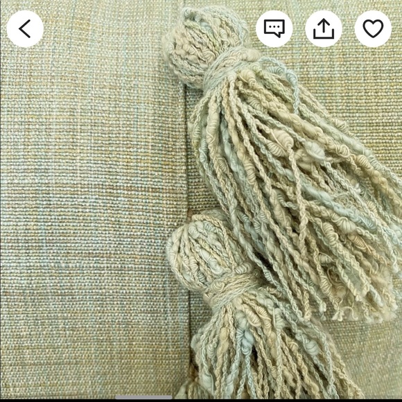 14" x 20" Lumbar Pillow Cover, Light Olive Green Pillow, Tassel Detail - Picture 8 of 13